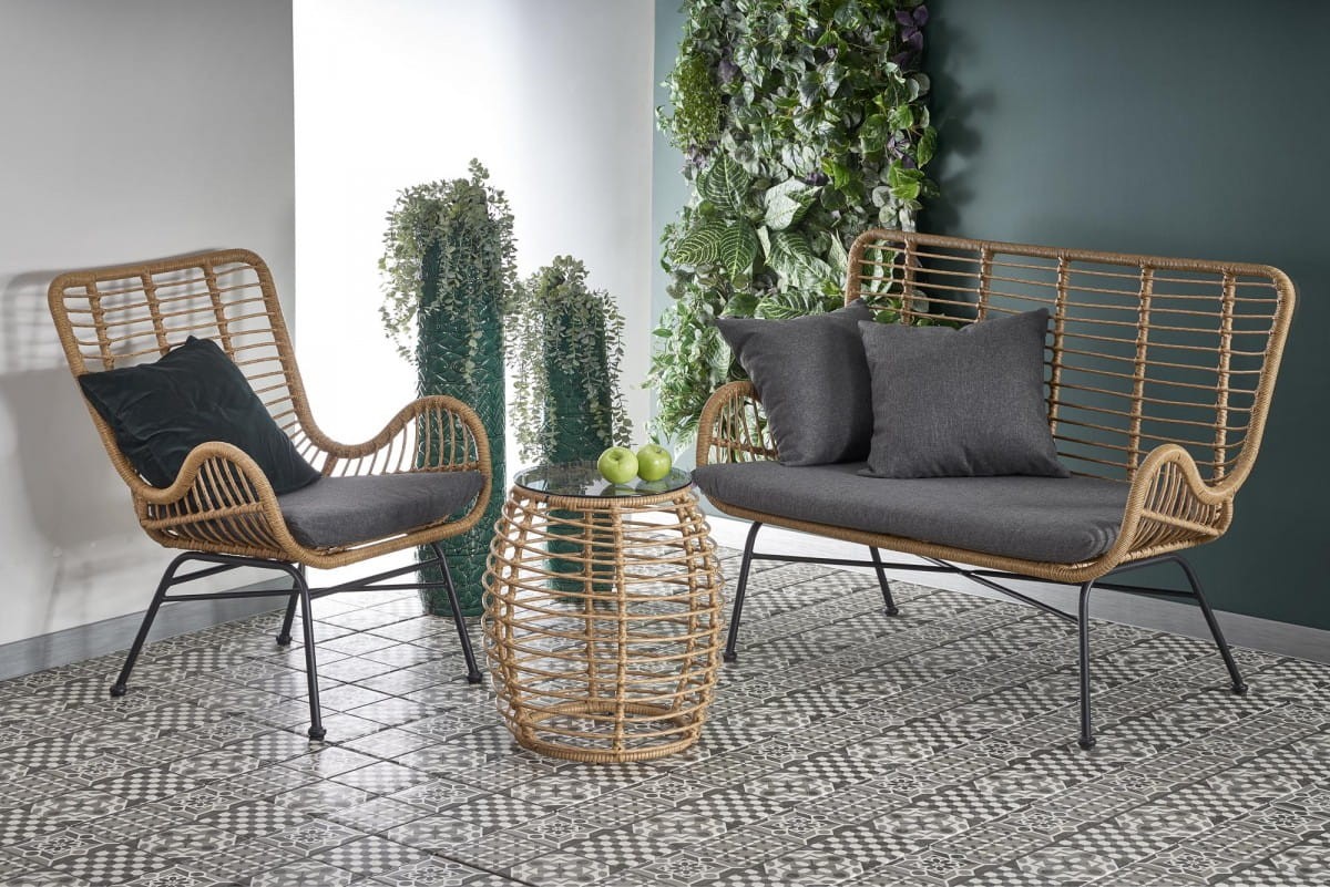 IKARO XL sofa naturalny-popiel (1p=2szt)