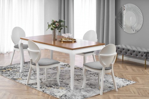 WINDSOR stół rozkładany 160-240x90x76 cm kolor ciemny dąb/biały 