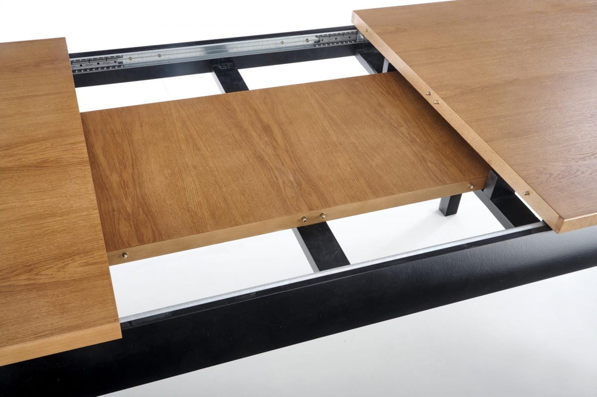 WINDSOR stół rozkładany 160-240x90x76 cm kolor ciemny dąb/czarny (2p=1szt)
