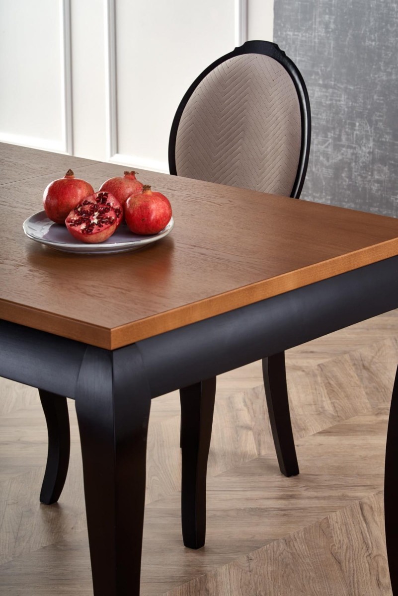 WINDSOR stół rozkładany 160-240x90x76 cm kolor ciemny dąb/czarny (2p=1szt)