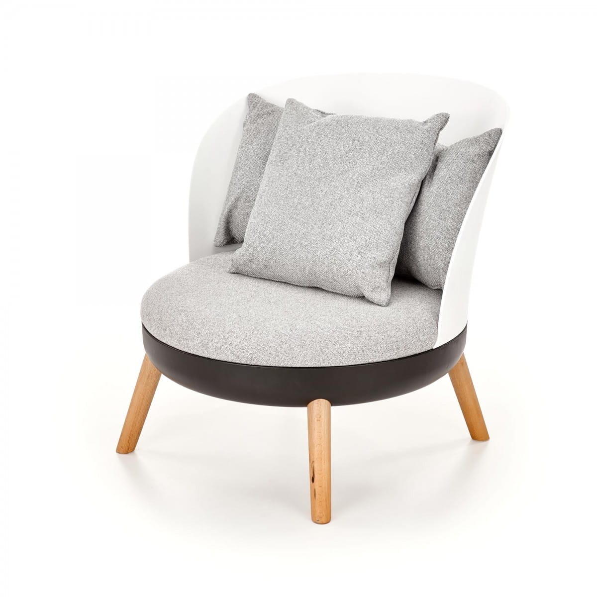 SCANDI fotel: popielaty, biały, czarny (1p=1szt)