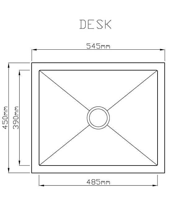 DESK zlewozmywak granitowy biały (1p=1szt)