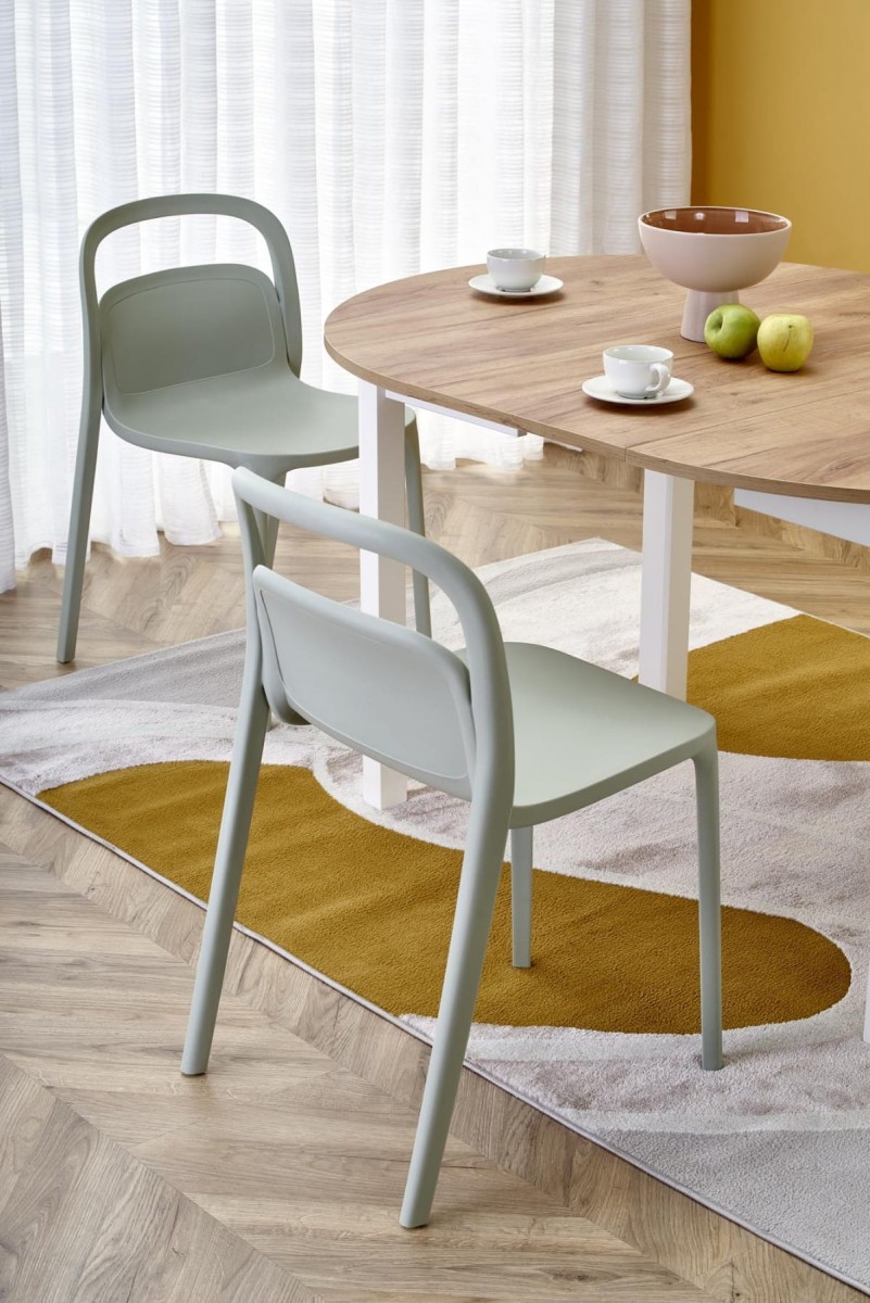 RINGO stół kolor blat dąb craft, nogi - biały (102-142x102x76 cm) (2p=1szt)
