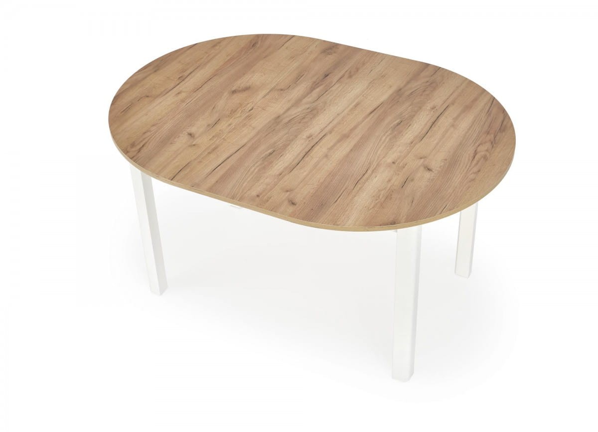 RINGO stół kolor blat dąb craft, nogi - biały (102-142x102x76 cm) (2p=1szt)