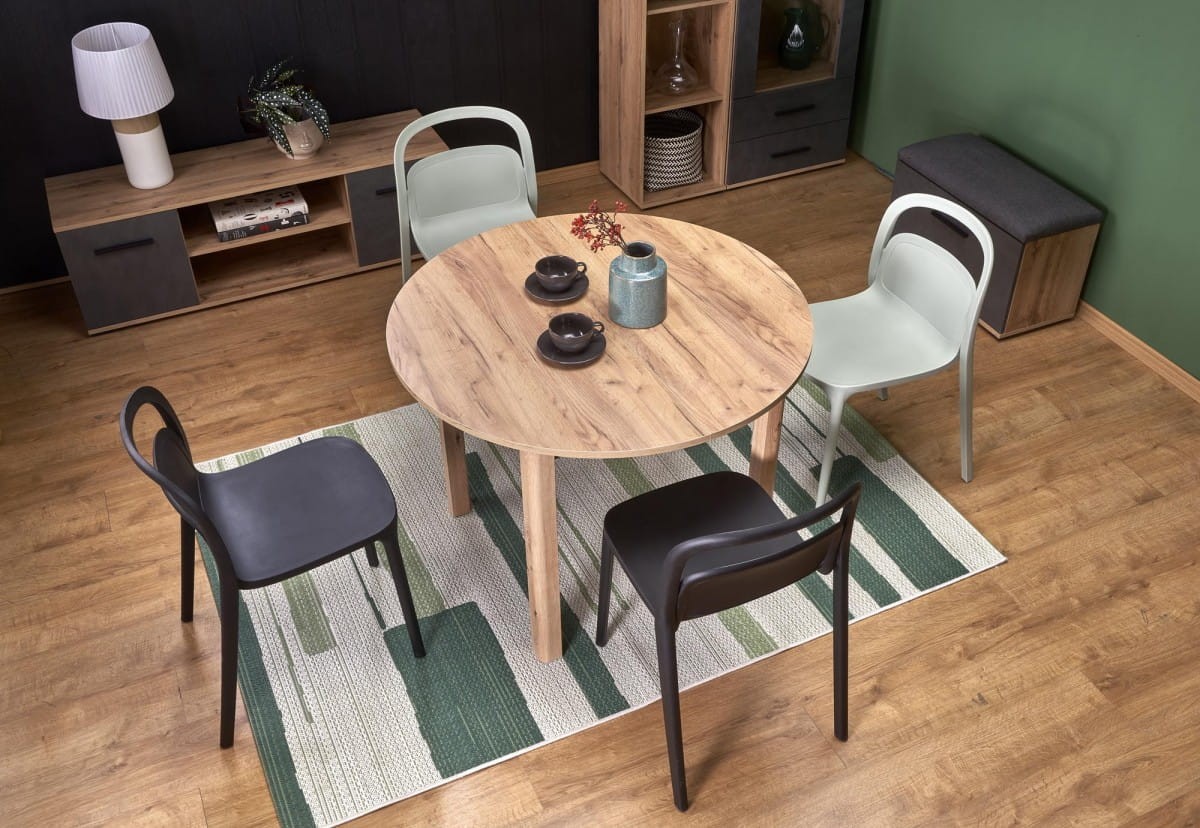 RINGO stół kolor blat dąb craft, nogi - dąb craft (102-142x102x76 cm) (2p=1szt)