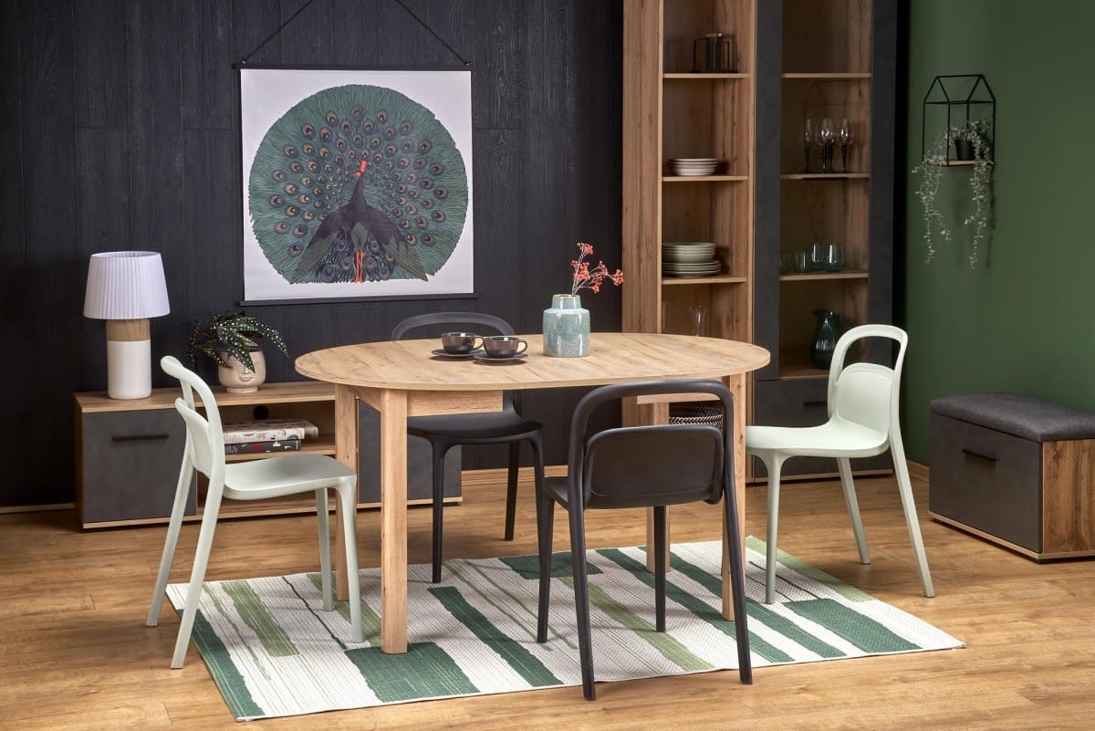 RINGO stół kolor blat dąb craft, nogi - dąb craft (102-142x102x76 cm) (2p=1szt)