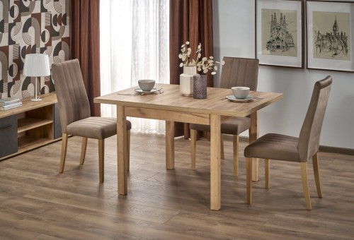 Stół rozkładany TIAGO kwadratowy 90-125/90 blat: dąb craft, nogi: dąb craft 