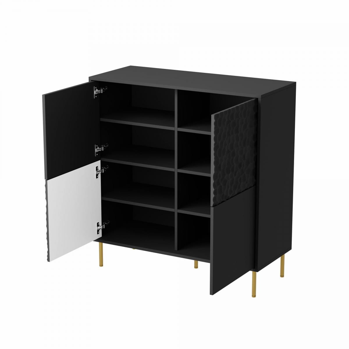 BULLET KM-2 komoda czarny, nogi: złoty (2P=1SZT)