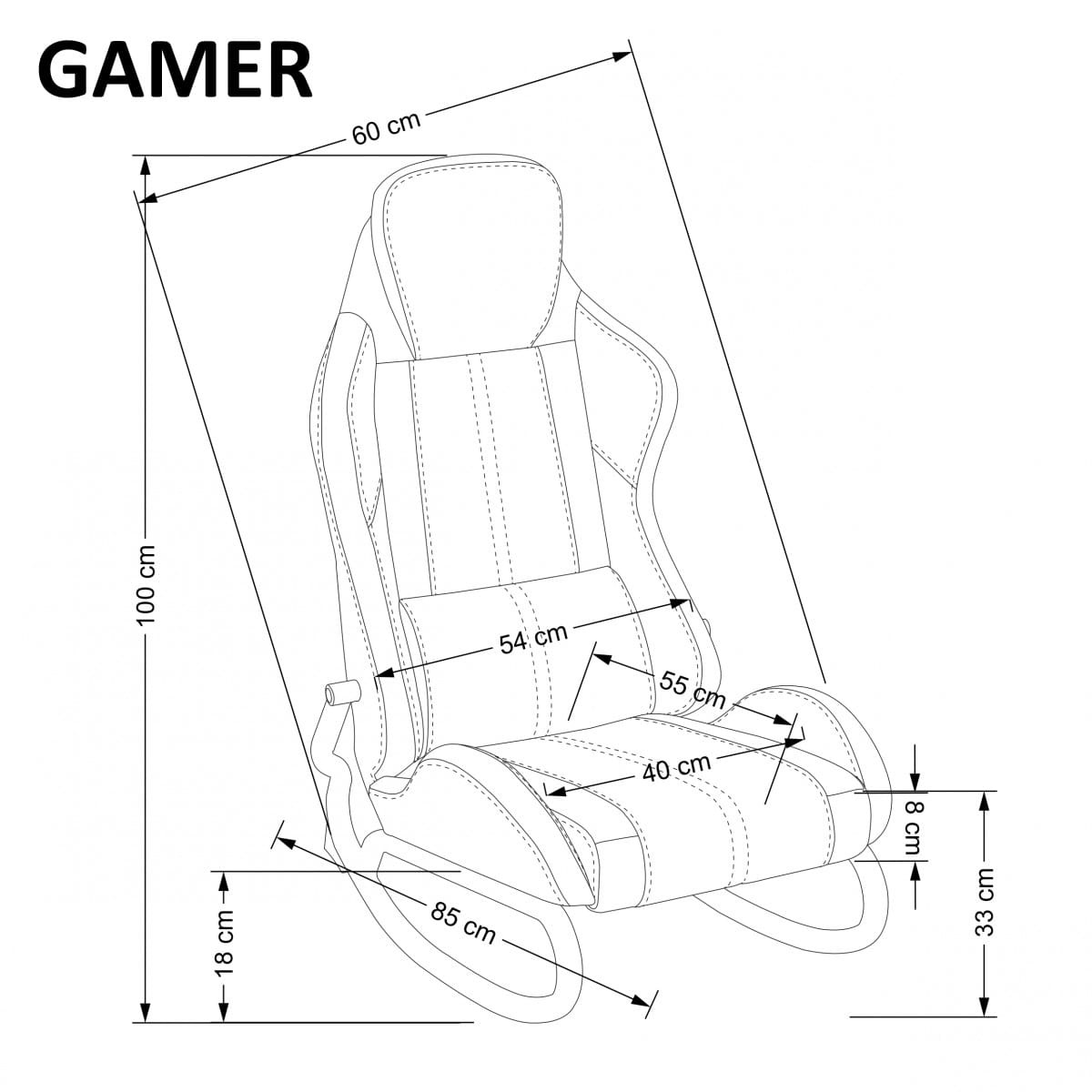 GAMER fotel czarny/czerwony (1p=1szt)