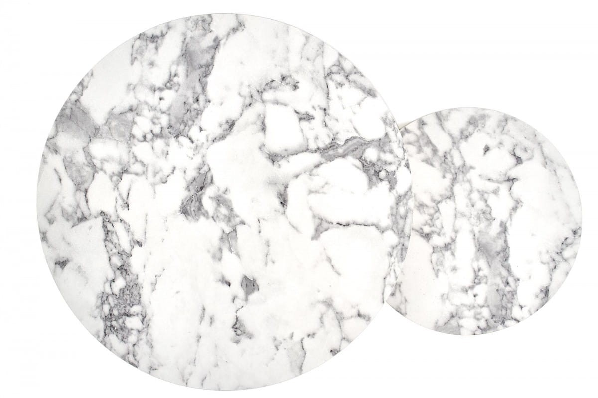 PAOLA zestaw 2 ław, marmur / złoty (1p=1szt)