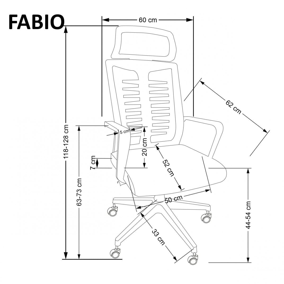 FABIO fotel gabinetowy czarny (1P=1SZT)