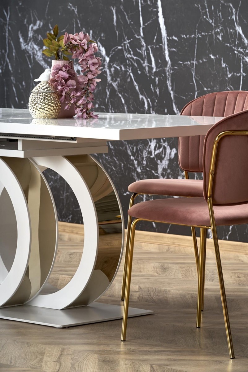 GALARDO stół rozkładany, biały / złoty (3p=1szt)