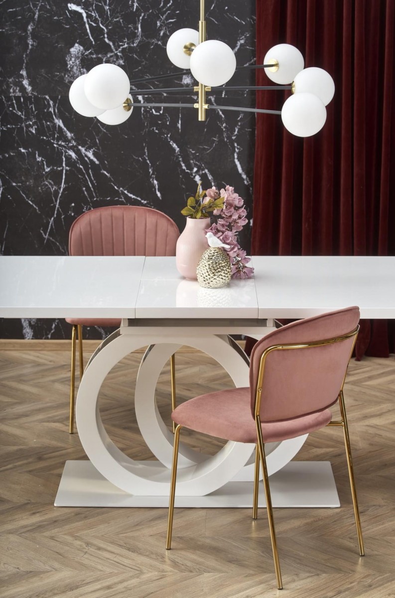 GALARDO stół rozkładany, biały / złoty (3p=1szt)