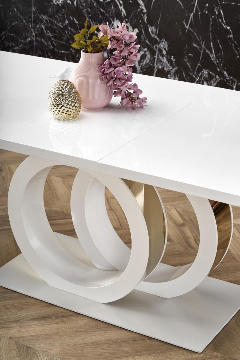 GALARDO stół rozkładany, biały / złoty (3p=1szt)