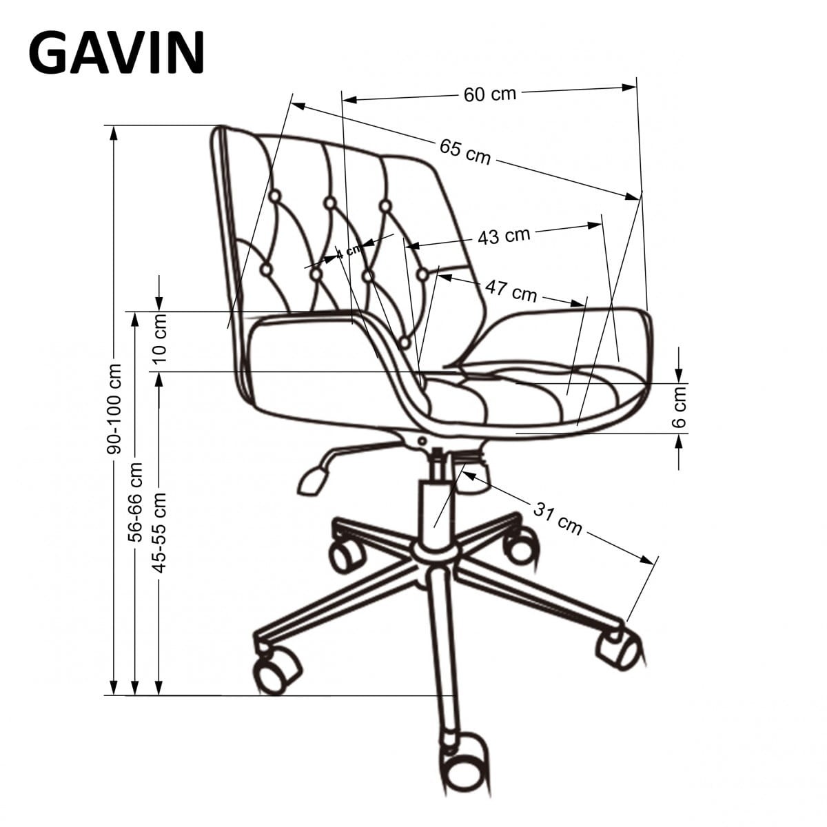 GAVIN fotel gabinetowy orzechowy / czarny (1p=1szt)