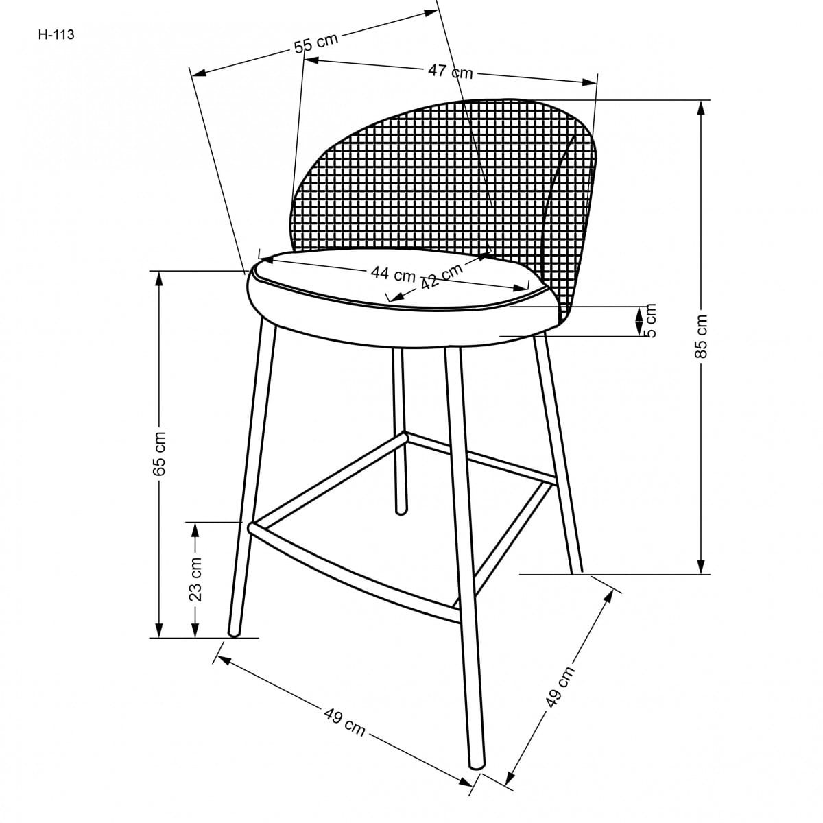 H113  hoker czarny / biały (2p=2szt)