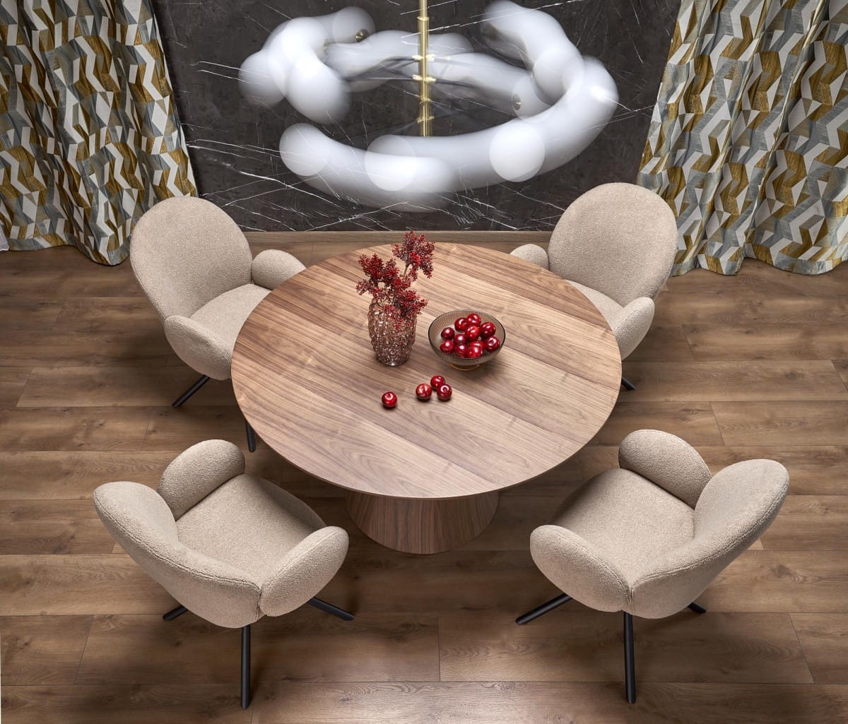 HENDERSON stół okrągły, orzechowy (2p=1szt)