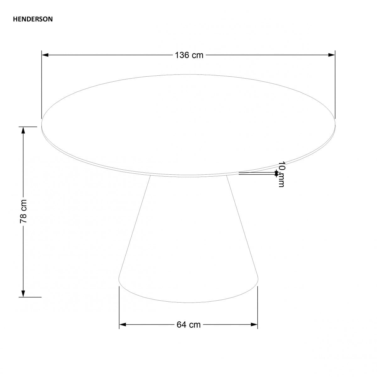 HENDERSON stół okrągły, orzechowy (2p=1szt)