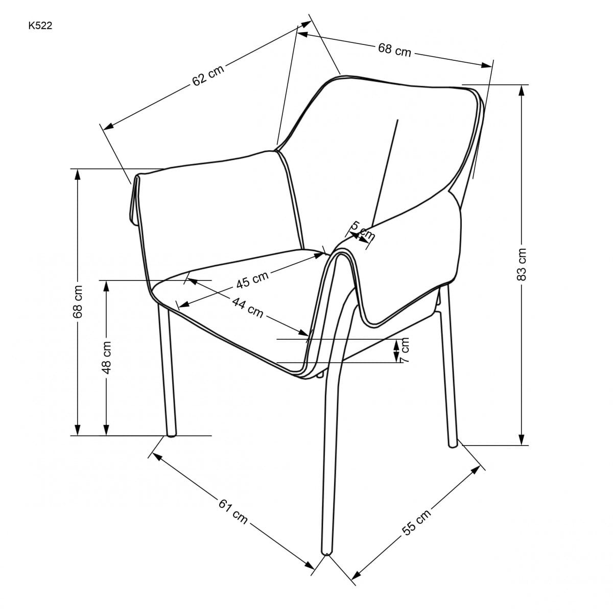 K522 krzesło popielaty (1p=2szt)