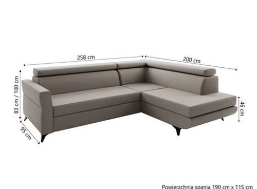 Narożnik z funkcją spania Bergamo 