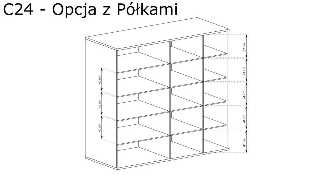 DUŻA SZAFA Z LUSTREM CALI C-24