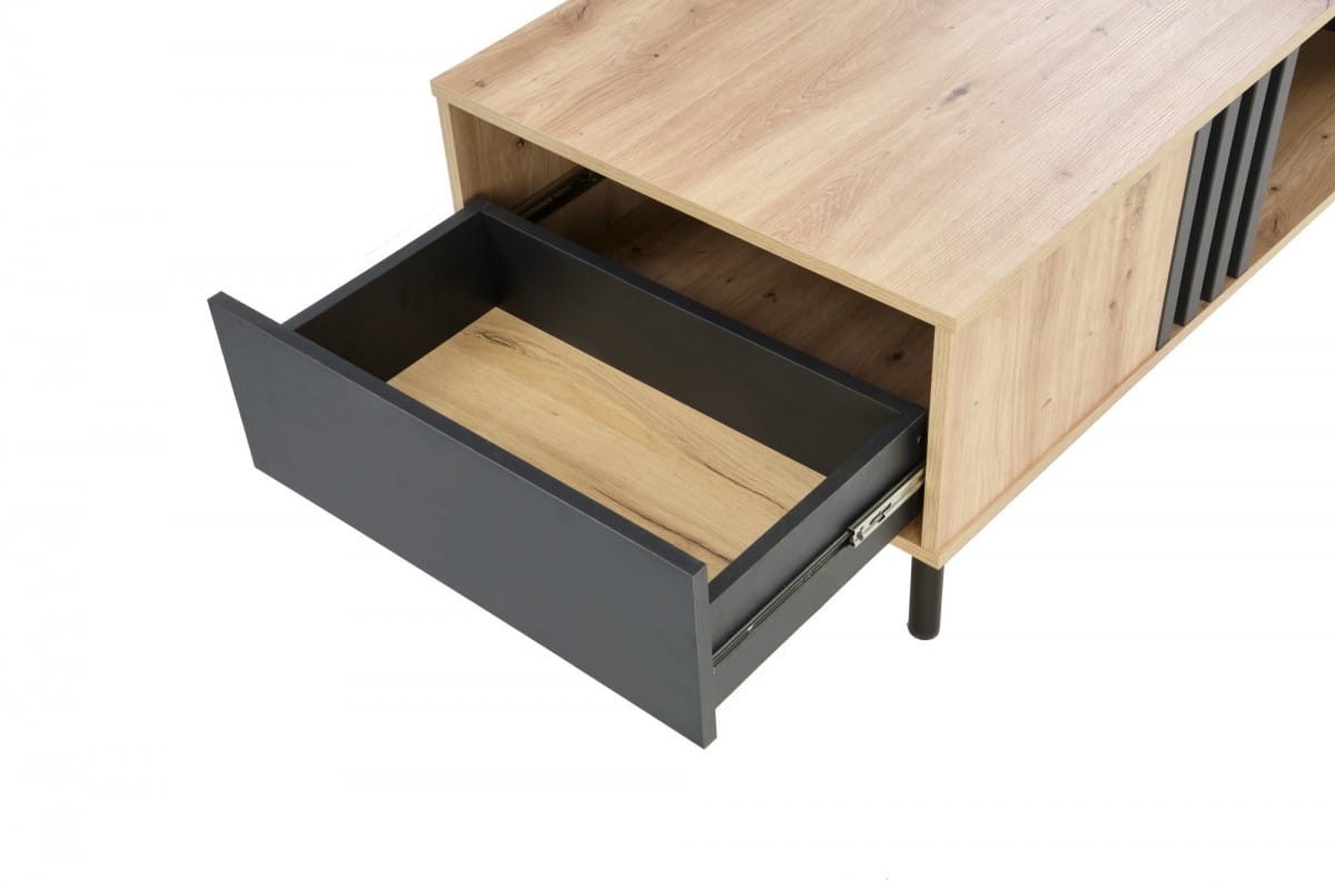 SONIA ława dąb artisan/czarny (1p=1szt)