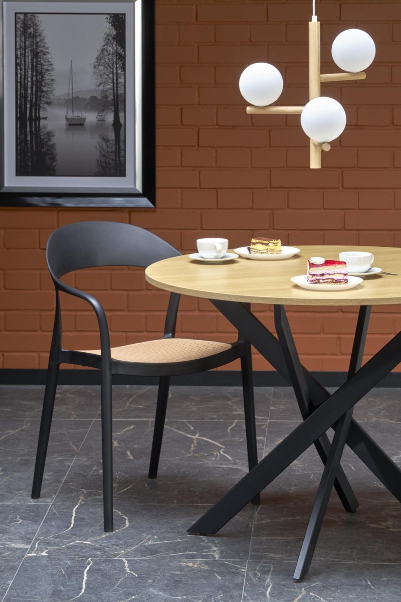 EDGAR stół, blat - dąb złoty, nogi - czarny (2p=1szt)