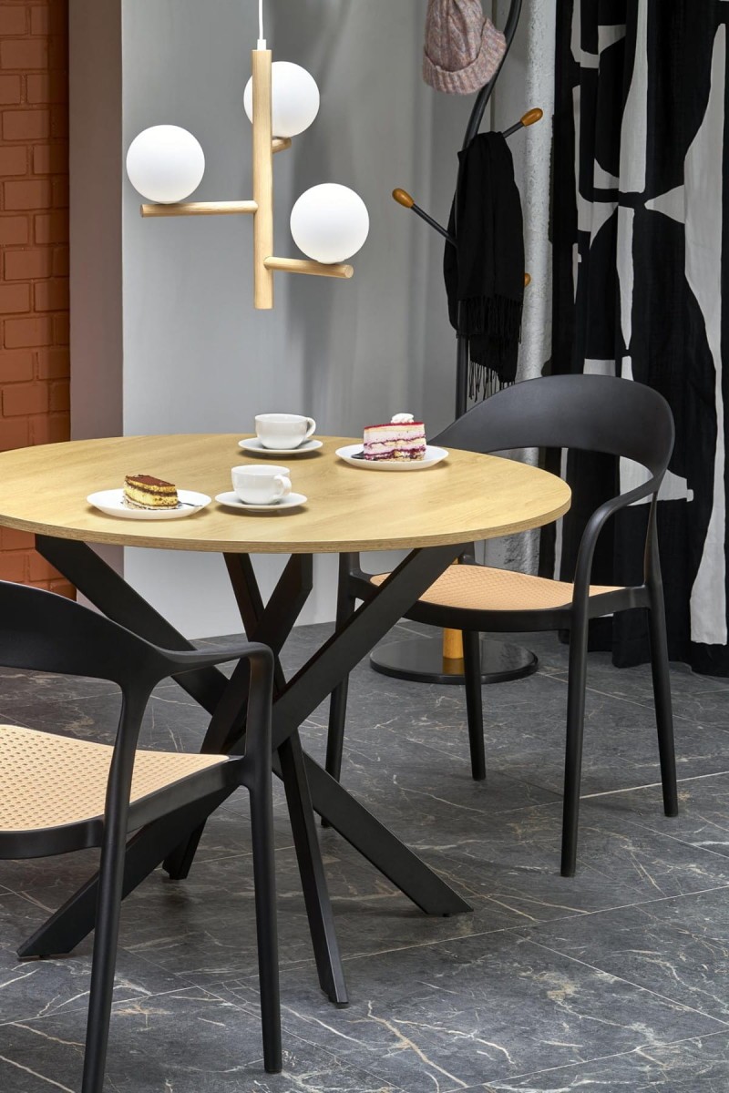 EDGAR stół, blat - dąb złoty, nogi - czarny (2p=1szt)