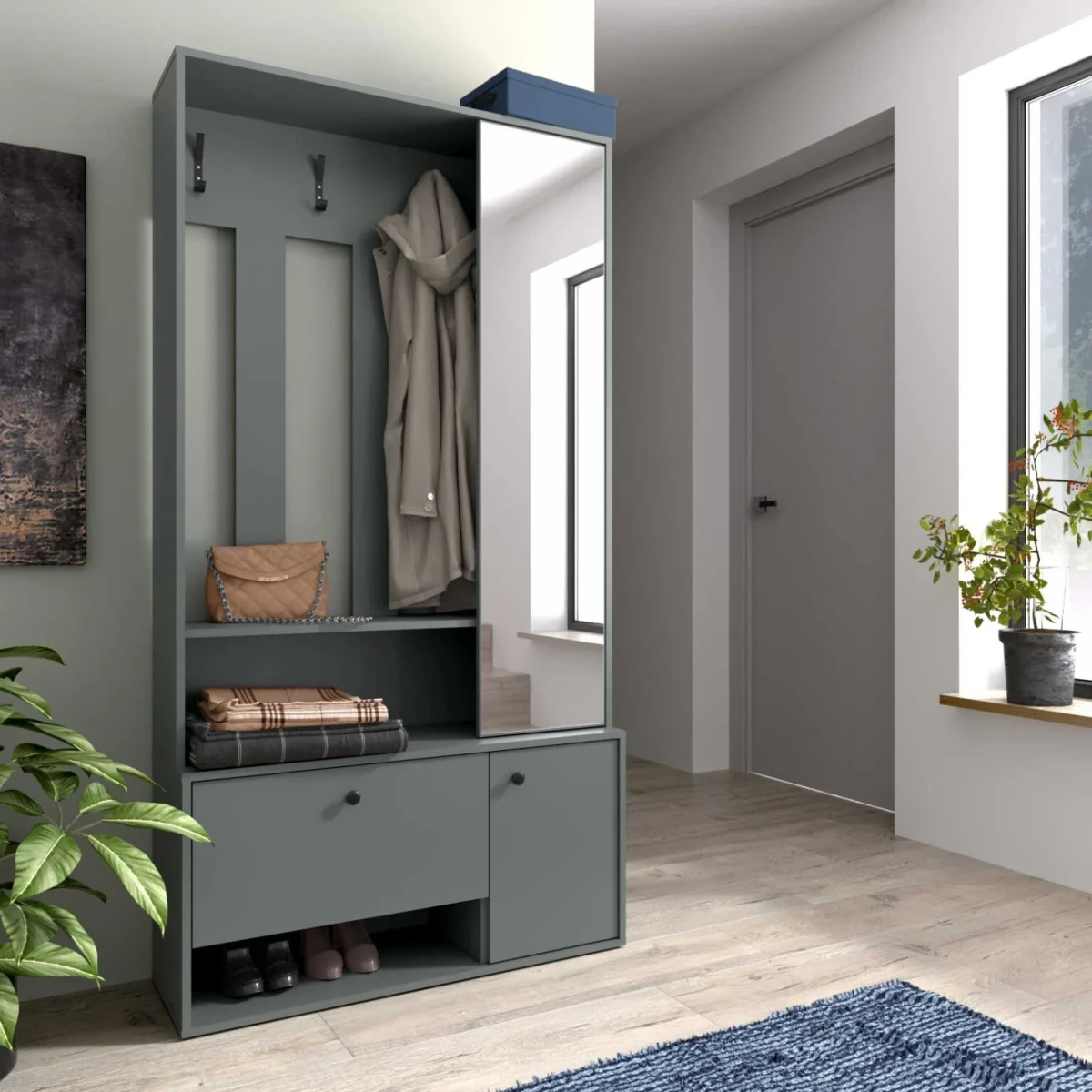 GARDEROBA Z LUSTREM SPOT UNI