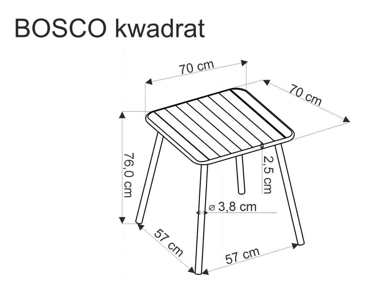 BOSCO stół kwadrat czarny (2p=1szt)