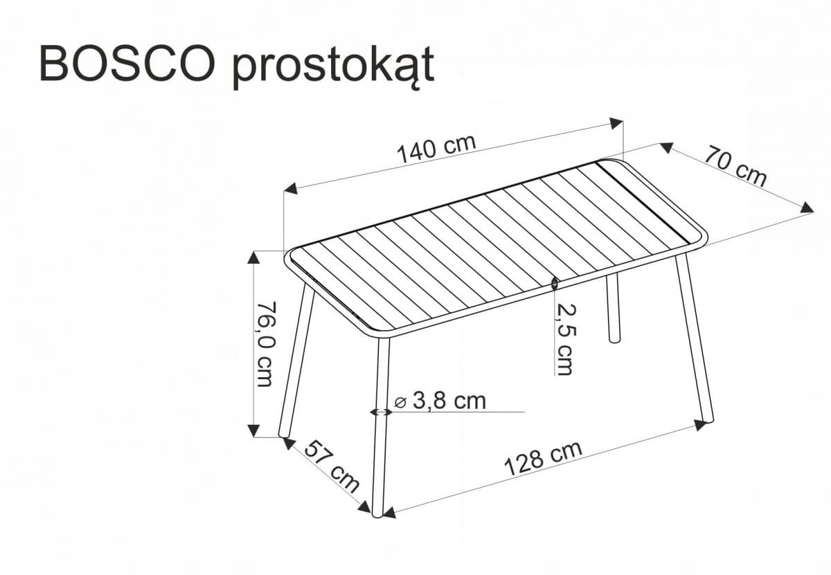 BOSCO stół prostokąt  biały (1p=1szt)
