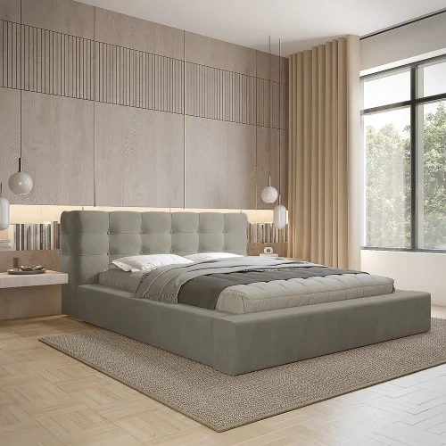 Łóżko tapicerowane z pojemnikiem na pościel Grace 160x200