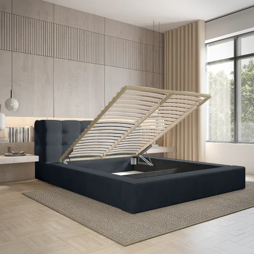 Łóżko tapicerowane z pojemnikiem na pościel Grace 180x200