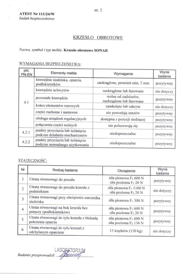 SONAR fotel gabinetowy czarny