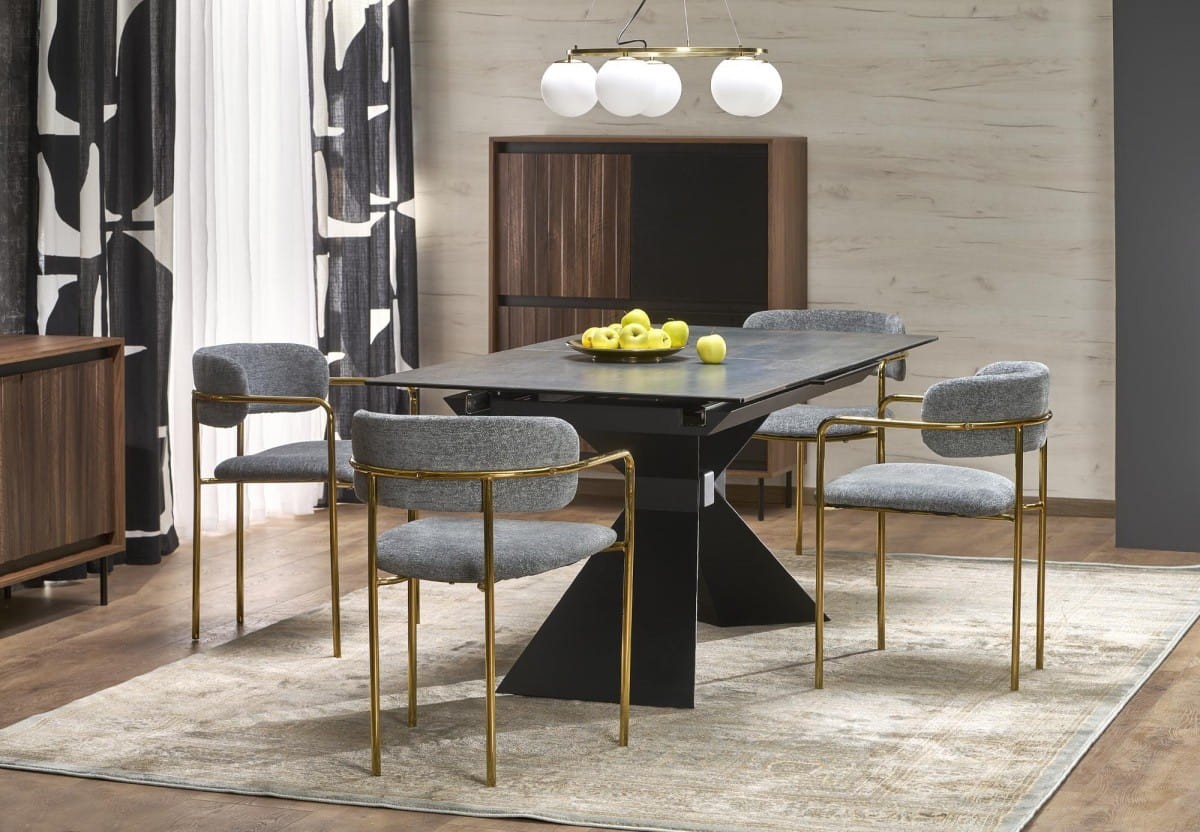 LUCIANO stół rozkładany, blat: niebieski marmur (2p=1szt)