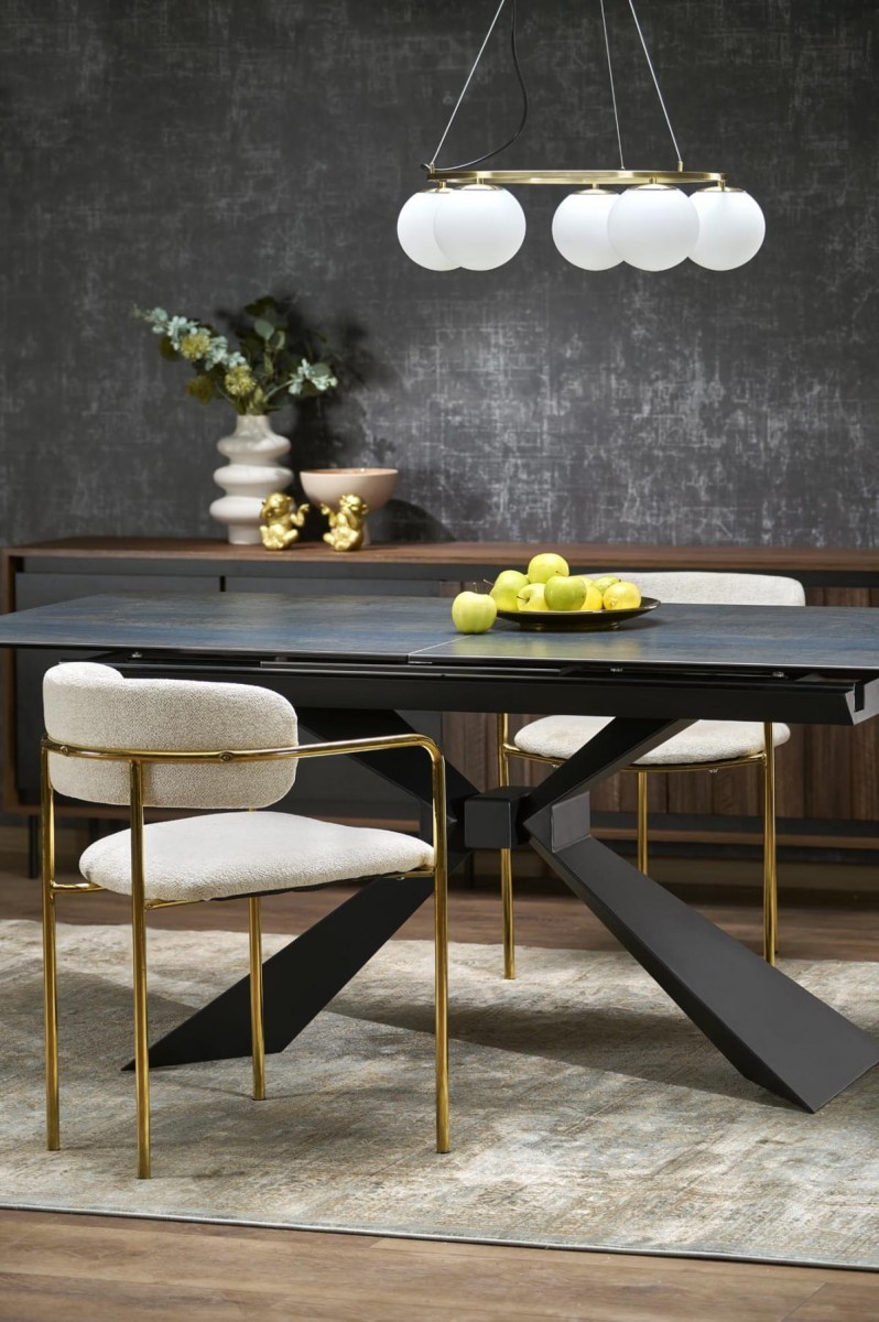 LUCIANO stół rozkładany, blat: niebieski marmur (2p=1szt)