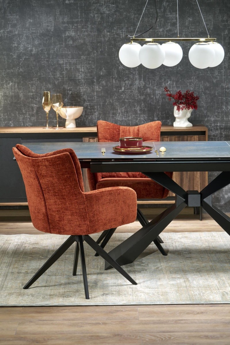 LUCIANO stół rozkładany, blat: niebieski marmur (2p=1szt)