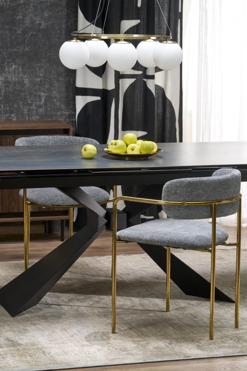 LUCIANO stół rozkładany, blat: niebieski marmur (2p=1szt)