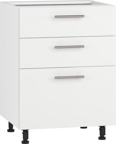 VENTO D3S-60/82 szafka dolna z szufladami, mechanizm Hettich front: biały mat (1p=1szt)