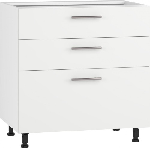 VENTO D3S-80/82 szafka dolna z szufladami, mechanizm Hettich front: biały mat (1p=1szt)