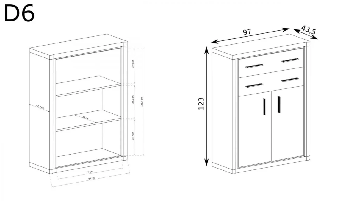 Komoda Dallas D-6 wymiary