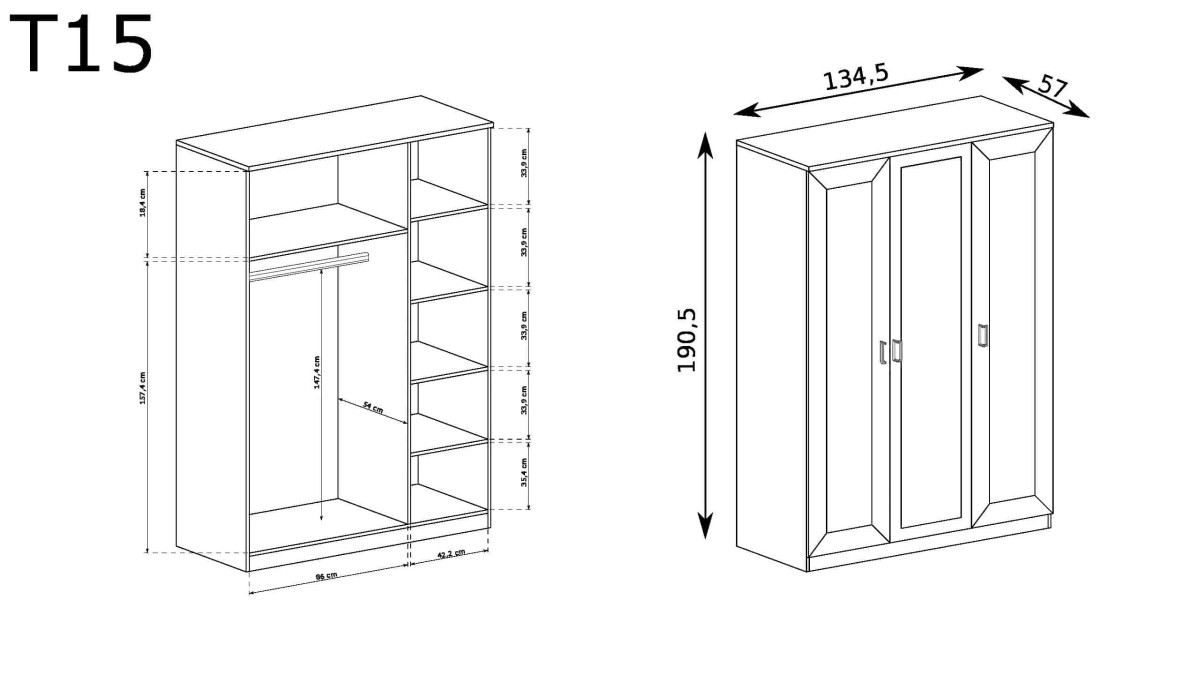 wymiary szafy tadeusz t-15