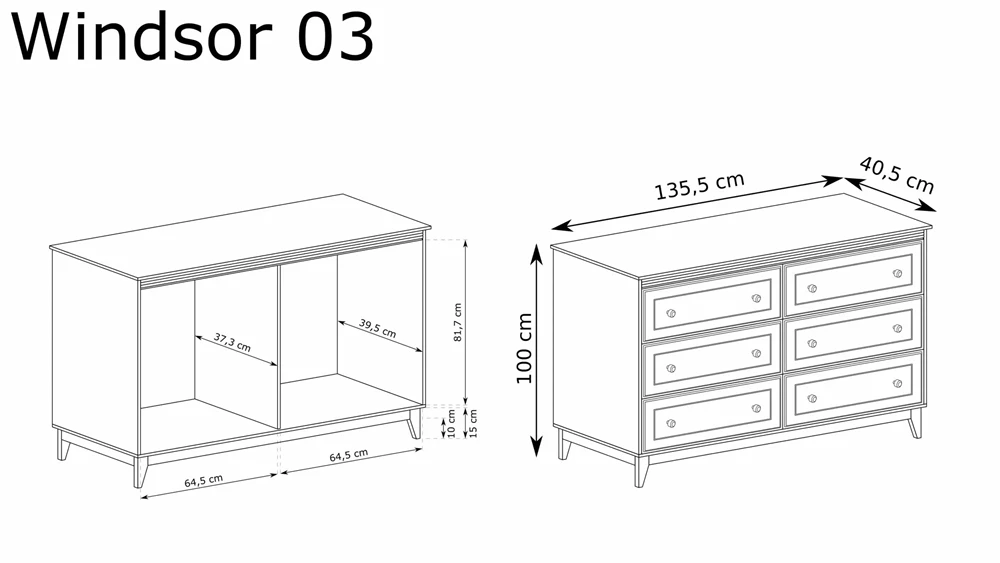 Komoda z szufladami Windsor W-3