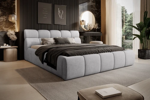 Łóżko tapicerowane Giulia 140x200 [WERSAL] z pojemnikiem na pościel