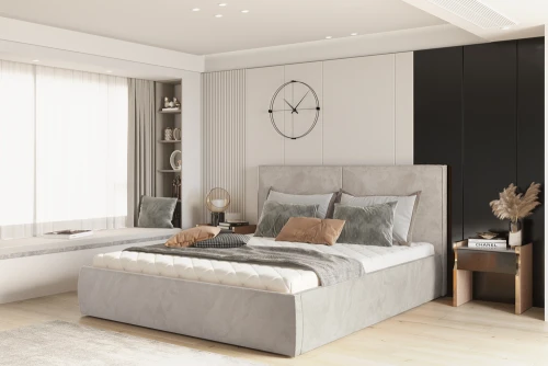 Łóżko tapicerowane Nicole 180x200 [WERSAL] z pojemnikiem na pościel