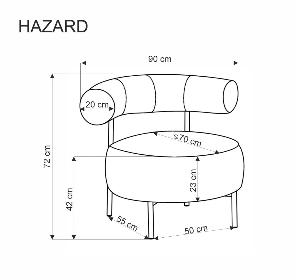 HAZARD fotel wypoczynkowy, beżowy (1p=1szt)