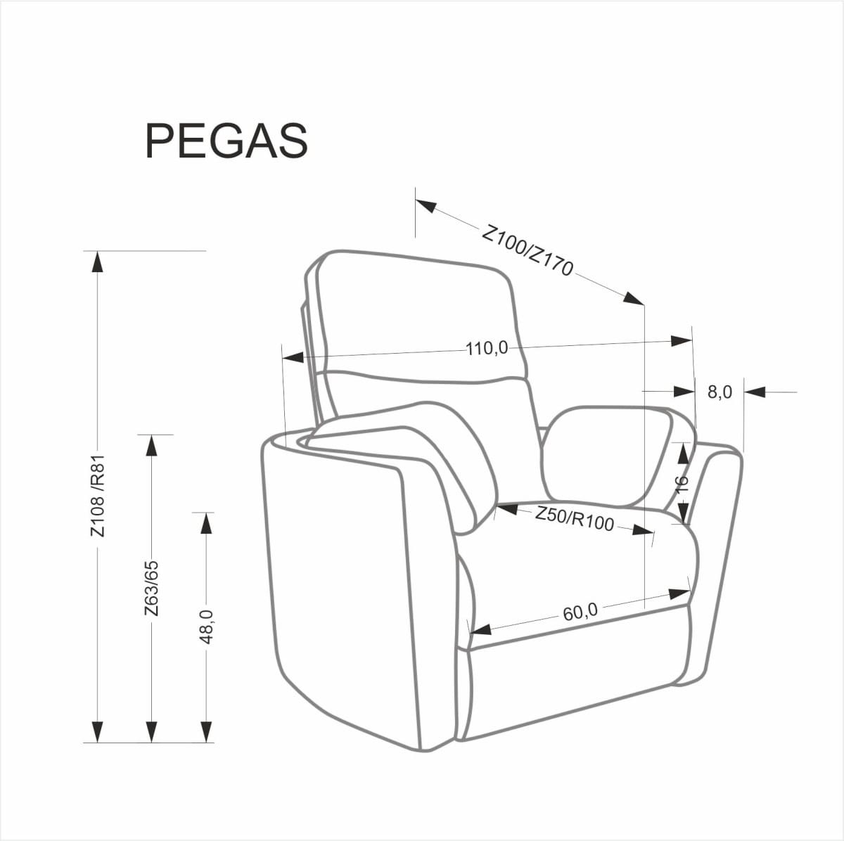 PEGAS fotel wypoczynkowy miętowy (1p=1szt)