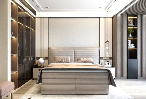 Łóżko kontynentalne Madden 160x200 [WERSAL] z pojemnikiem na pościel