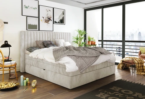 Łóżko kontynentalne Minola 180x200 [WERSAL] z pojemnikiem na pościel