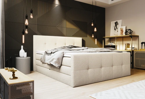 Łóżko kontynentalne Medino 160x200 [WERSAL] z pojemnikiem na pościel